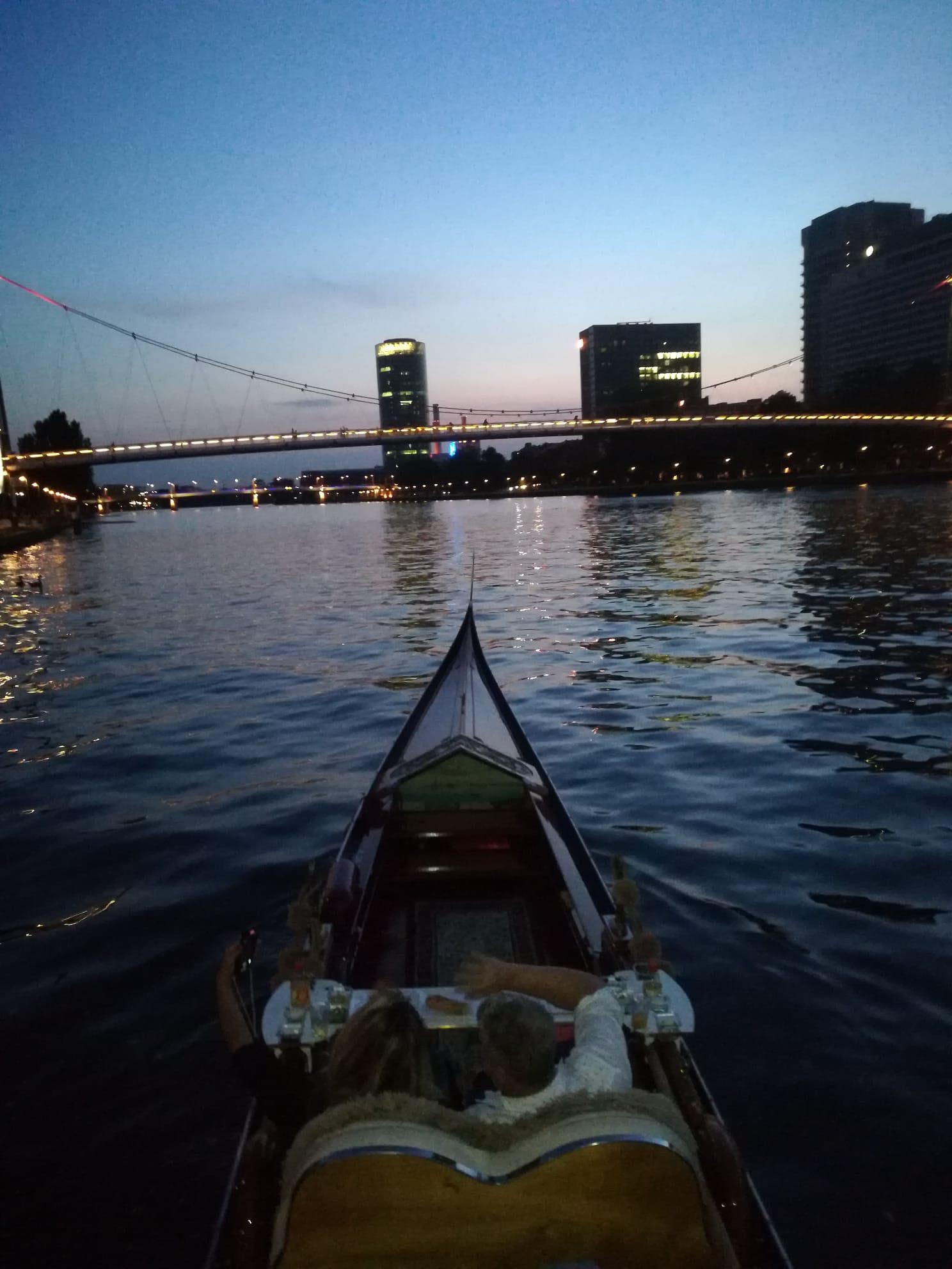Nachtfahrt Abendfahrt Gondel Boot Frankfurt Main